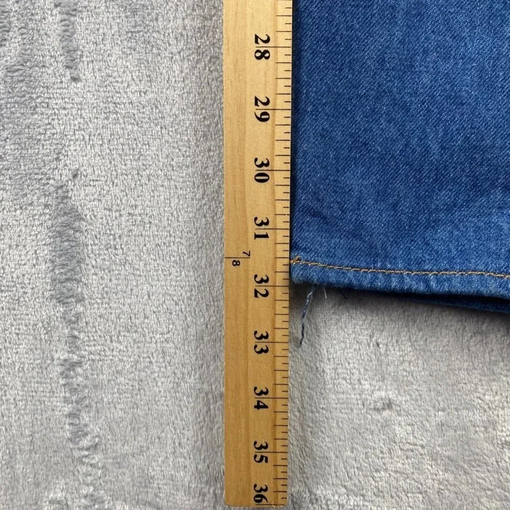 Levis Jeans Mens 29x32 Blue 501 Straight Button Fly Western Design Art Denim